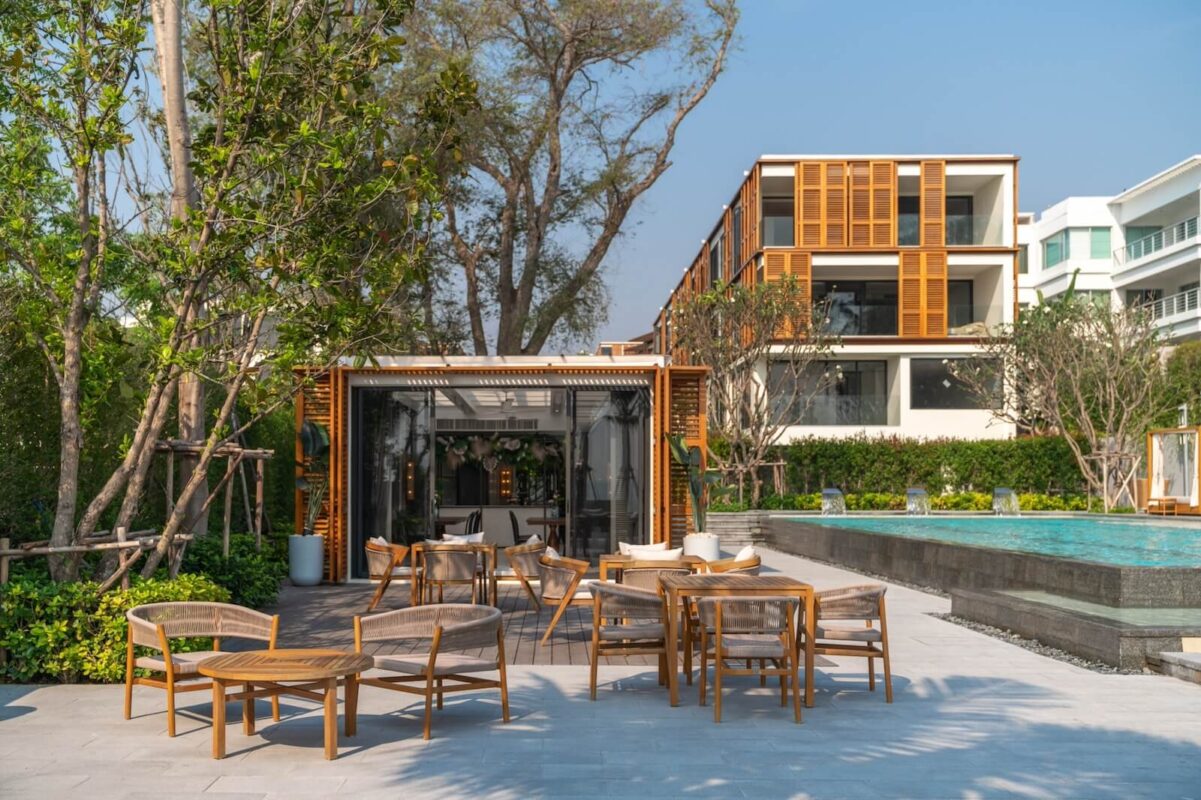 Pool terrace dining area at InterContinental Hua Hin