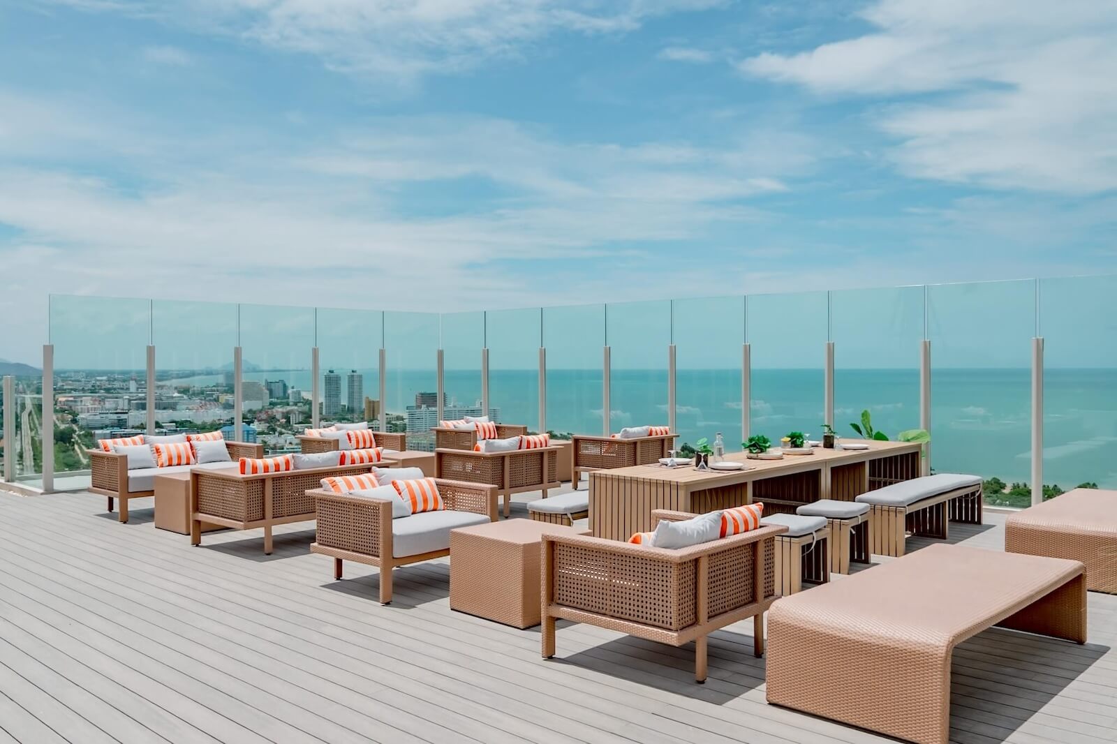 Sky lounge with panoramic sea view at VEHHA, Hua Hin