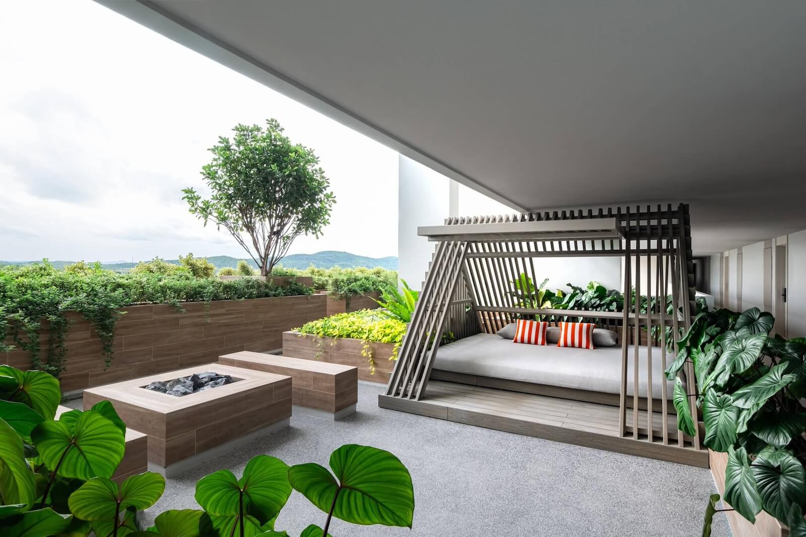 Private terrace with fire pit at VEHHA, Hua Hin