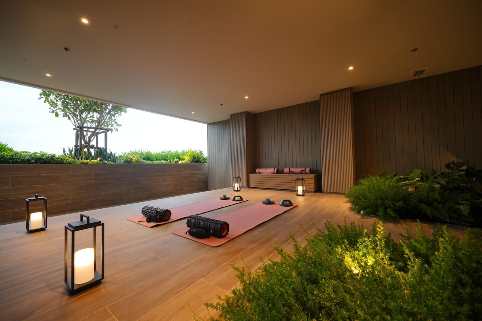 Outdoor yoga deck at VEHHA, Hua Hin